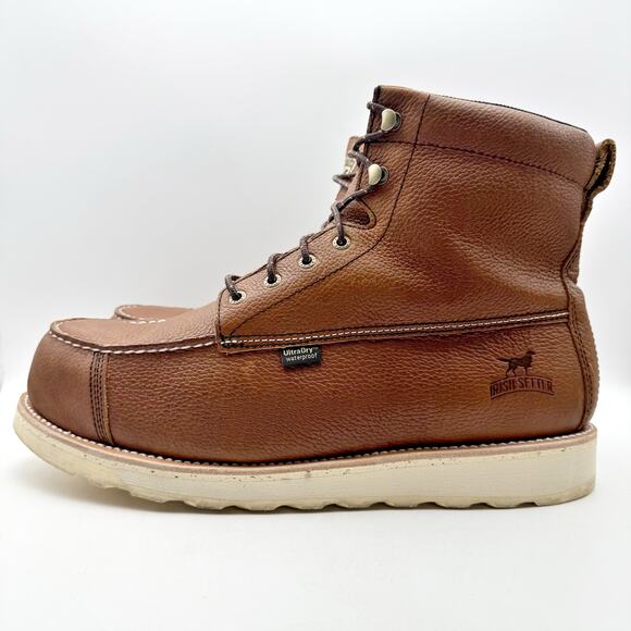 Irish Setter Mens Wingshooter 6" Work Boot 14 Wide Brown WP Composite Toe EH NIB - Picture 9 of 13